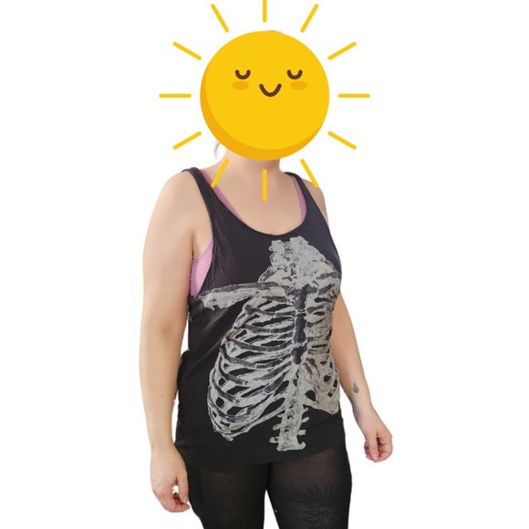 H&M Unisex Ribcage Skeleton Skater Tank Men's Size Small - Picture 1 of 4